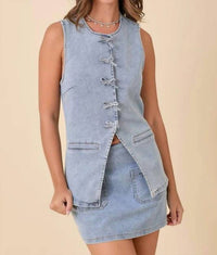 Main Strip - Isla Denim Vest Top