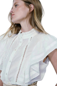 Melissa Nepton - GINGER FRILLY SLEEVELESS BLOUSE