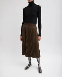 Tibi Featherweight Ribbed Turtleneck Top in black - women's sweater