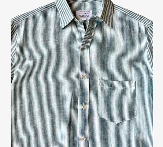 Emily Phillips - Women's Striped Linen Girlfriend Mini Dress