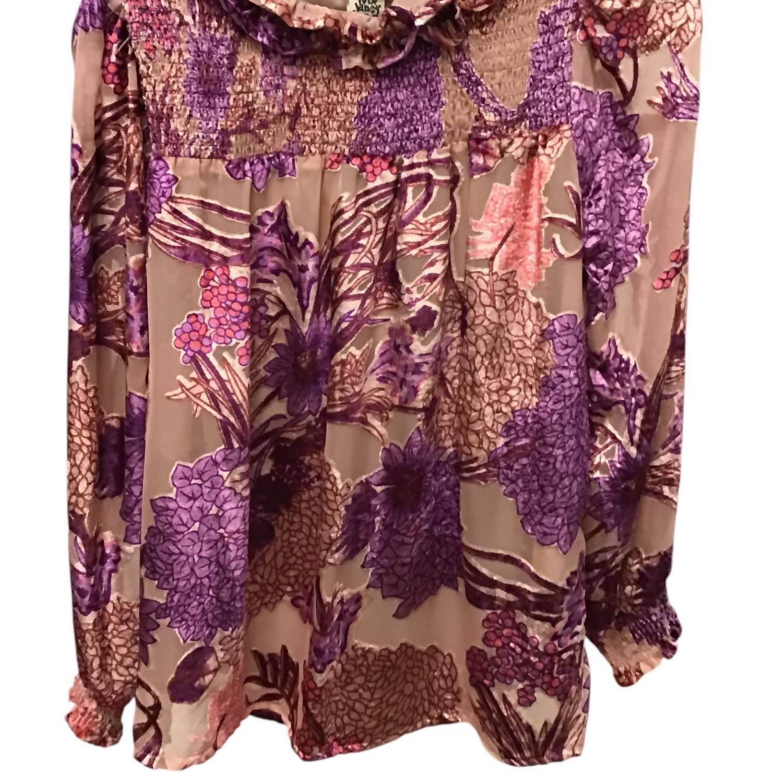 Ivy Jane - Burn Out Frost Velvet Mock Neck Top