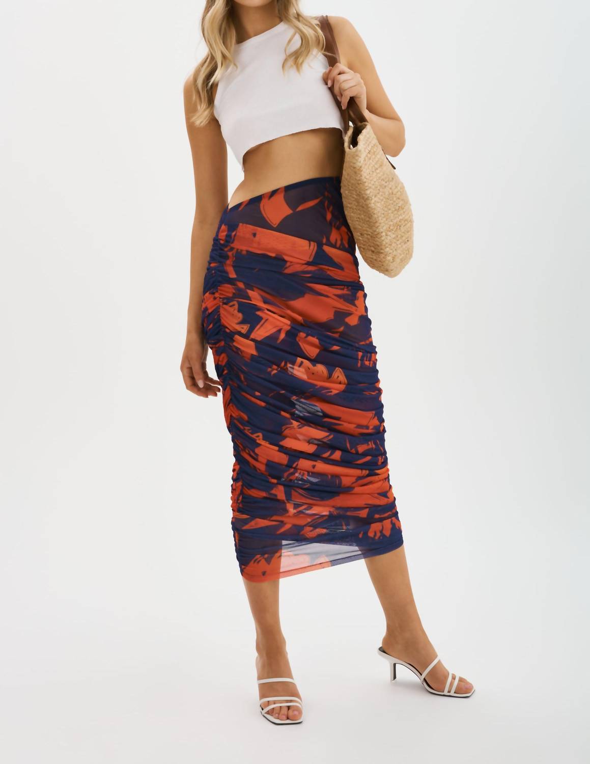 Lamarque - Pace Printed Mesh Midi Skirt