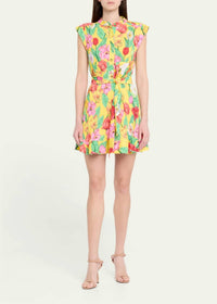Milly - Joan Tulip Rosette Pleated Mini Dress