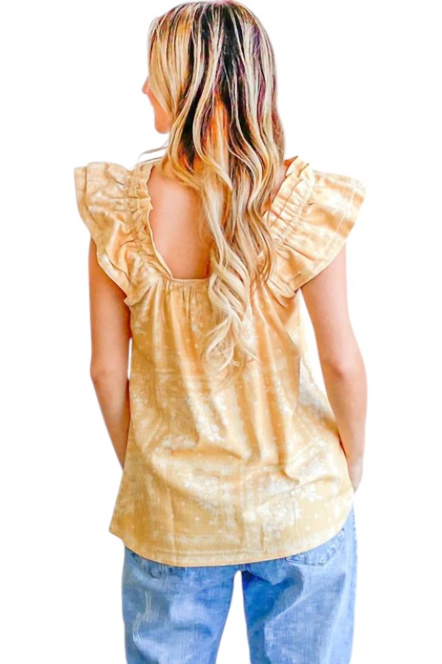 And The Why - There She Goes Flutter Sleeve Top