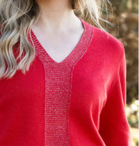 Marble - V-neck Long Sleeve Sweater