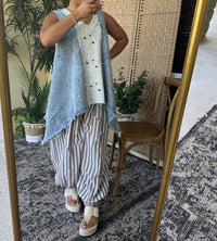 Pol - Go With The Flow Chambray Oversized Tank Top