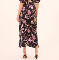 Misa Los Angeles Rosalie Wrap Midi Dress in dusted cluster - women's dress - alternate view