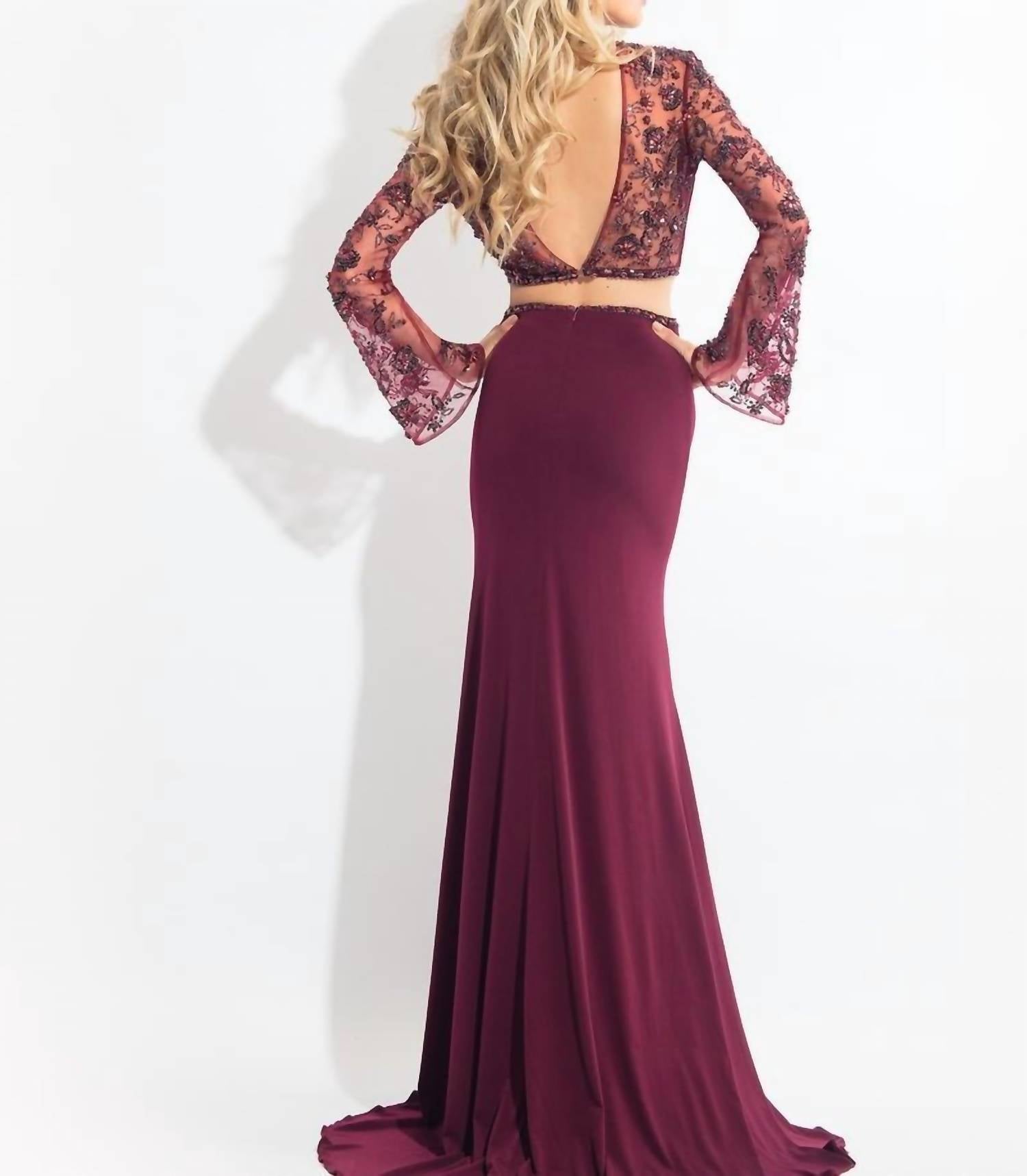 Rachel Allan - Two-piece Jersey Evening Gown