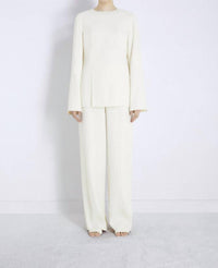 Loulou de Saison Renat Wool Blend Top in ivory - women's blouse