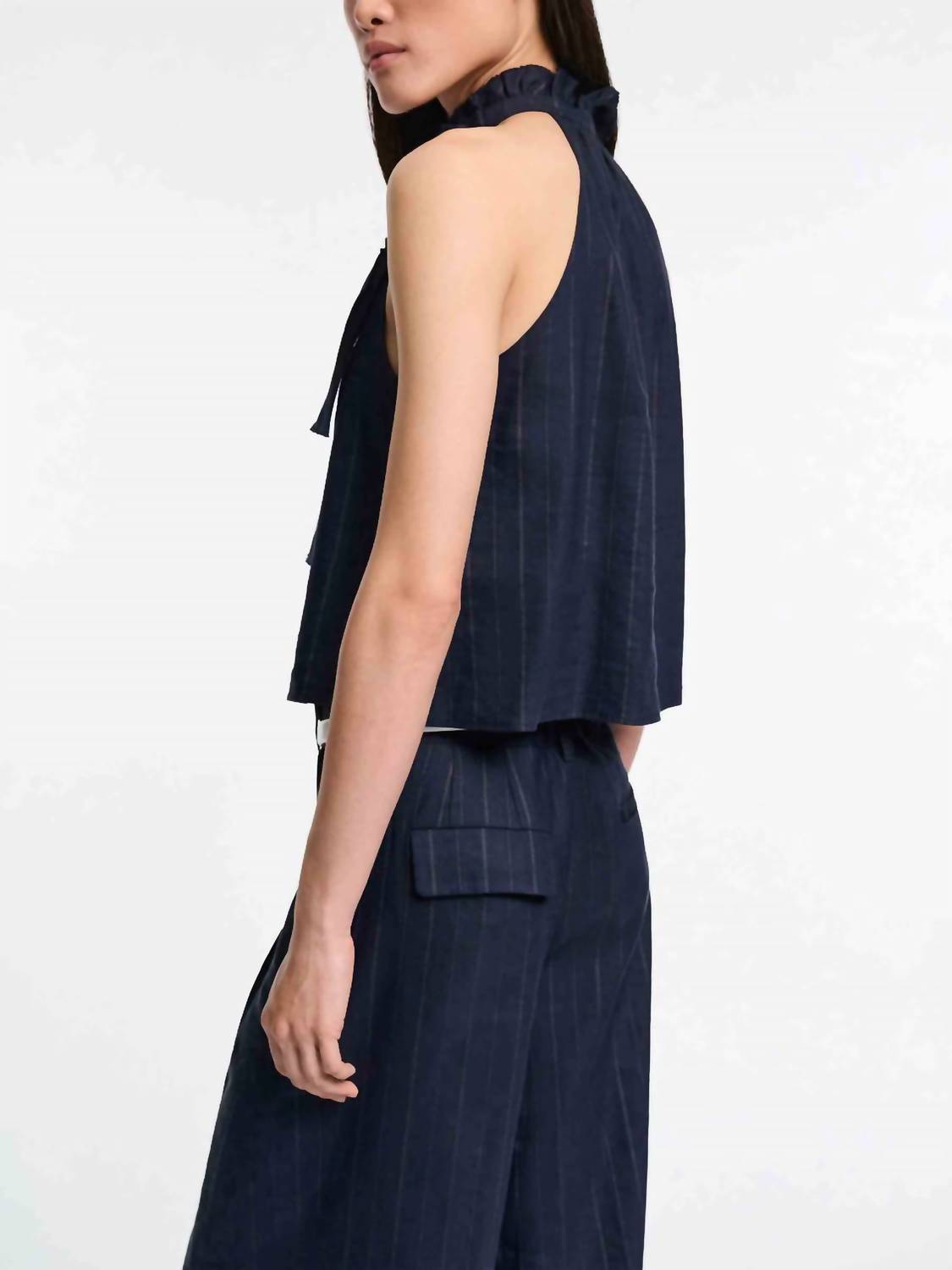 DOROTHEE SCHUMACHER Modern Sophistication Top Blouse in blue night - women's blouse - detail view