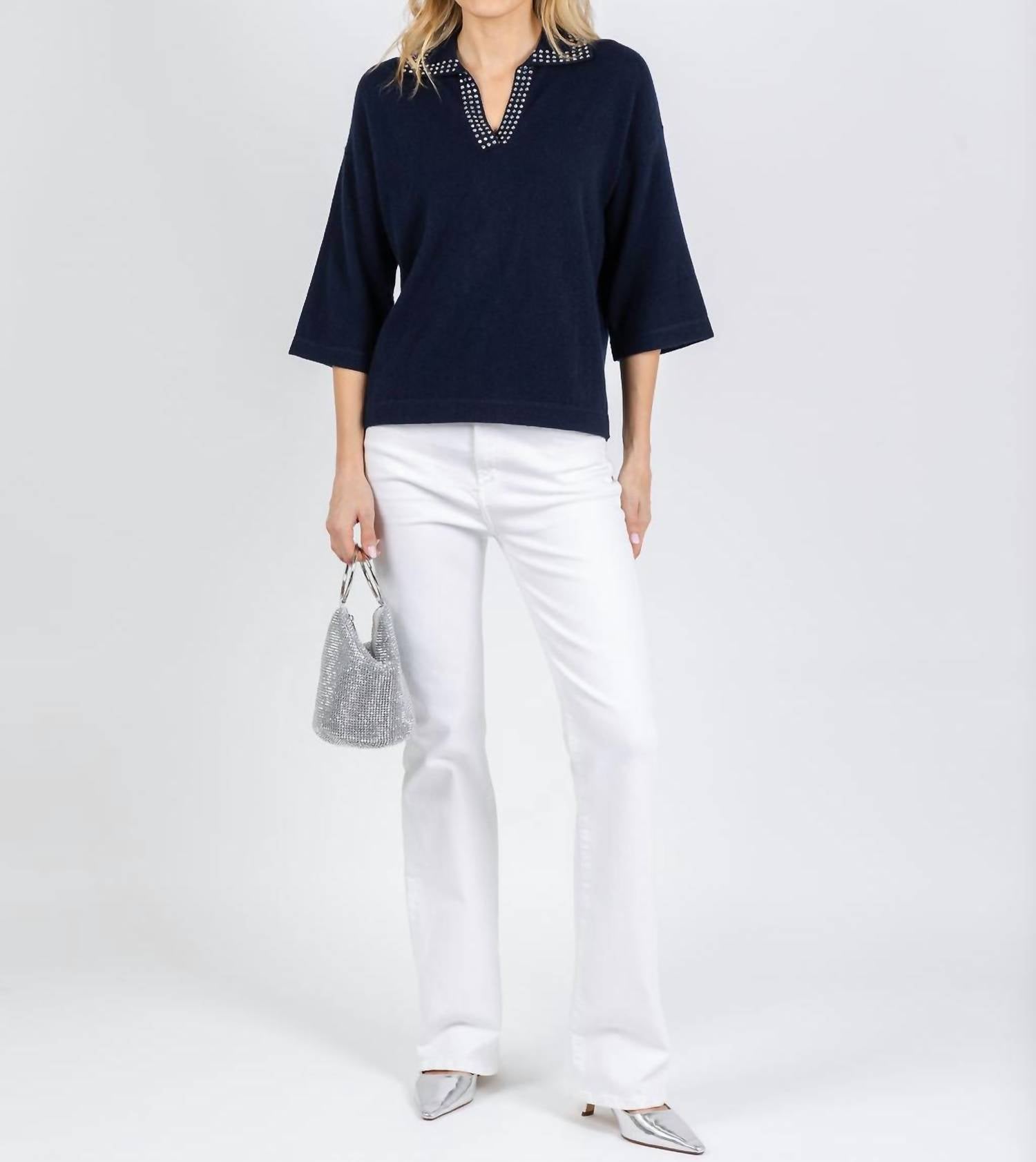 Autumn Cashmere - Boxy Cashmere Jewel Trim Sweater