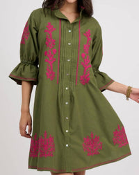 Uncle Frank - Embroidered Fit & Flare Dress