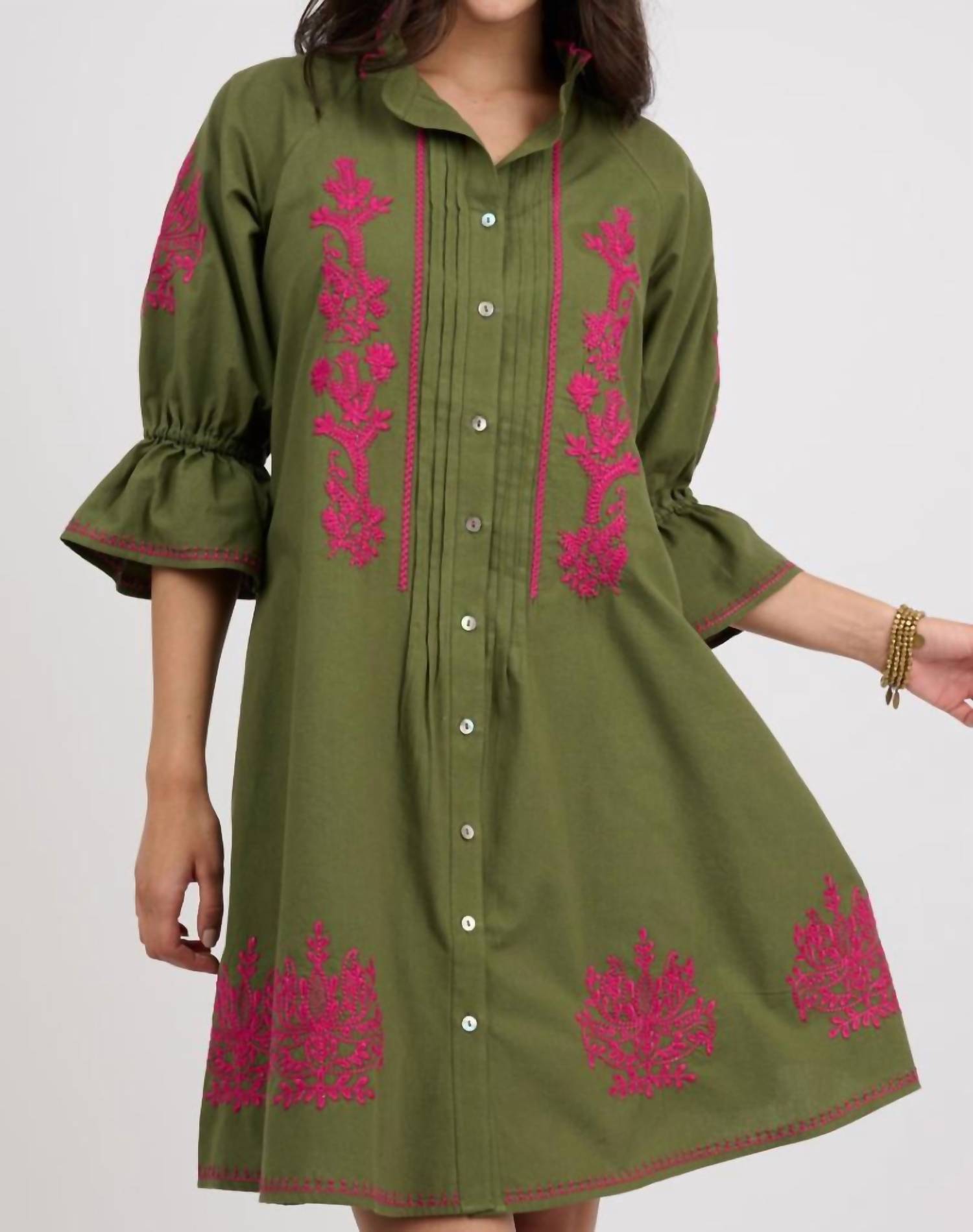 Uncle Frank - Embroidered Fit & Flare Dress