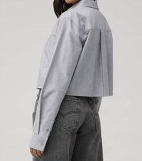 Good American - Oxford Crop Uniform Shirt