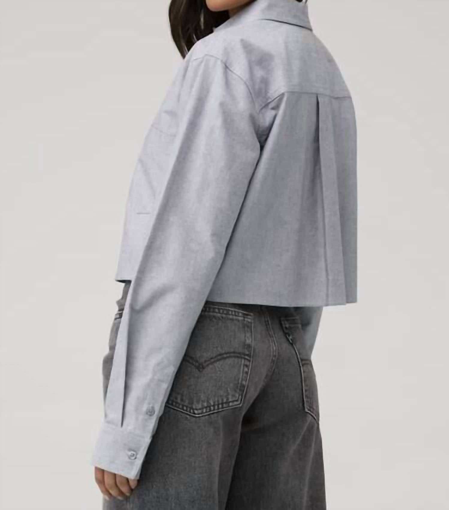 Good American - Oxford Crop Uniform Shirt