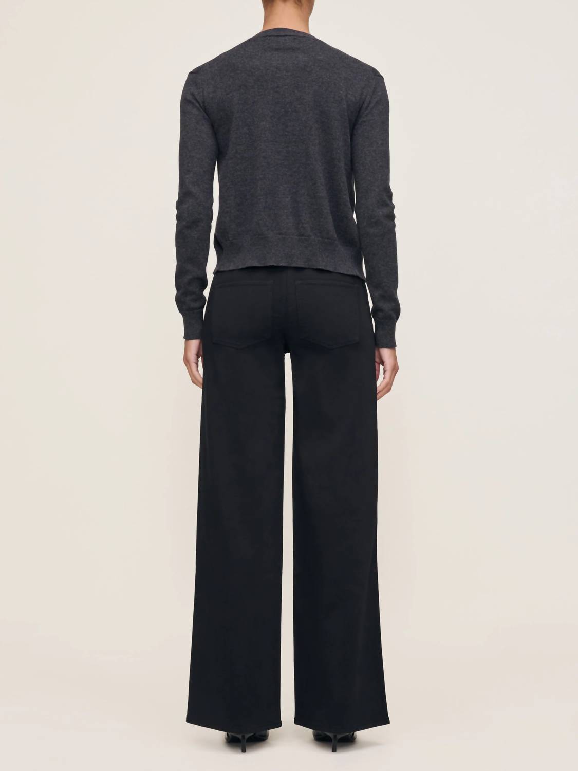 DL1961 - Women's Brinn Cardigan in charcoal grey - women's cardigan - alternate view