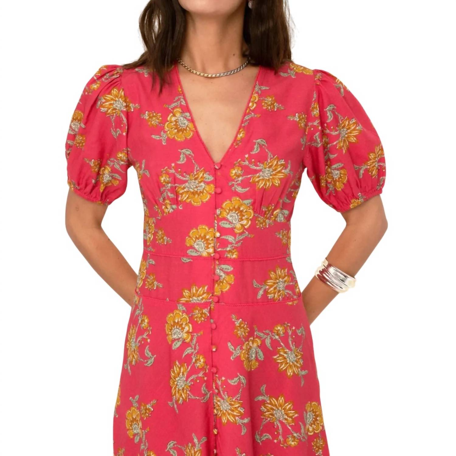 Sonmer - V-neck Poppy Dress