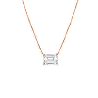 Diana M Jewels - Women's Diamond Solitaire Emerald Cut Pendant