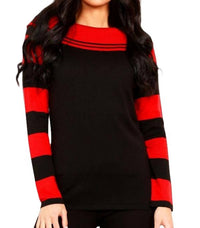 Stripe Cowl Neck Sweater