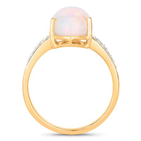 Diana M Jewels Women's Oval Natural Ethiopian Opal Fashion Ring (4.95 Ct) - Statement in 14k yellow gold - women's jewelry - detail view
