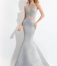 Rachel Allan - Matte Satin Two-piece Mermaid Gown