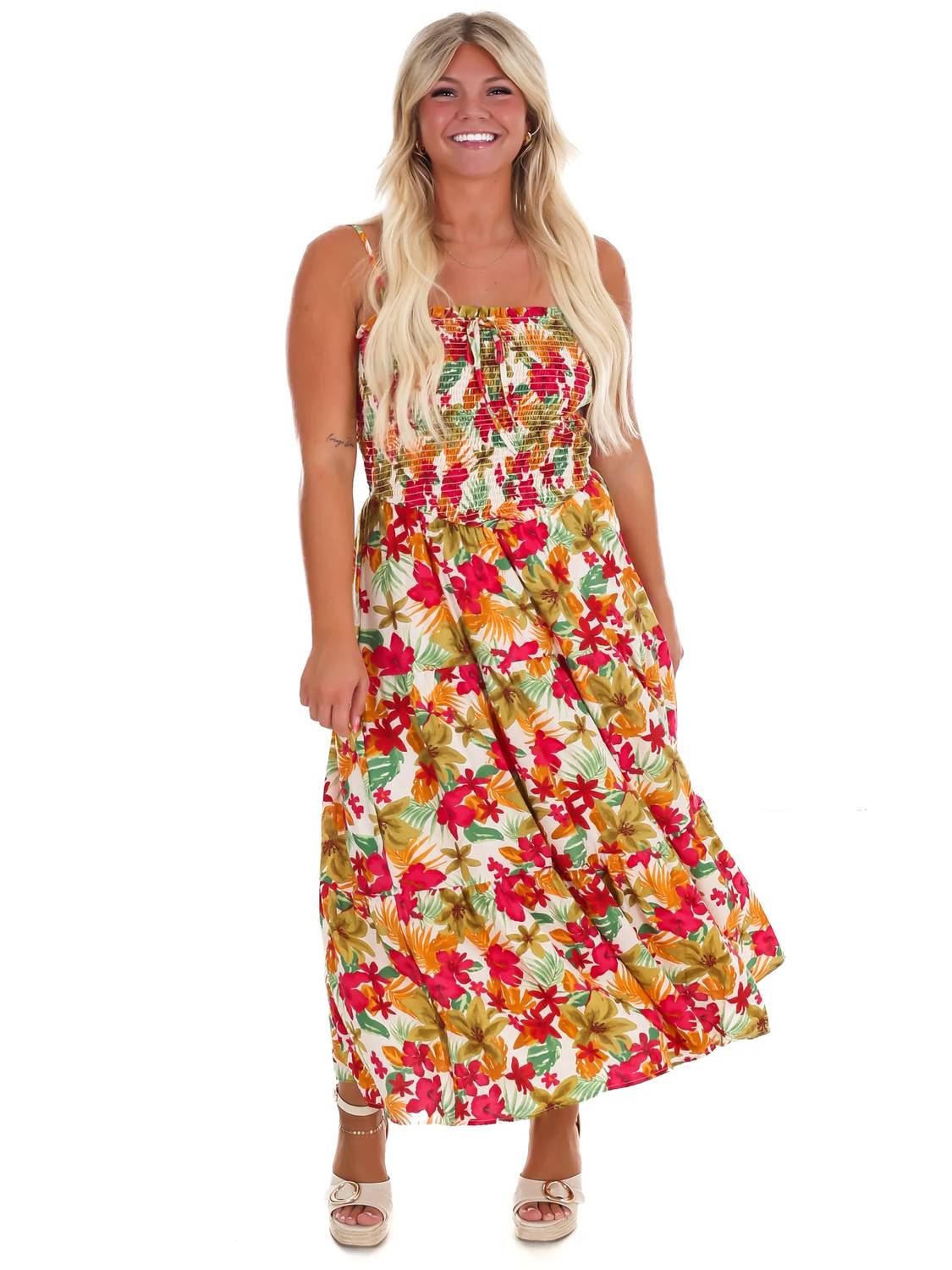Blu Pepper - Island Bloom Floral Midi Dress