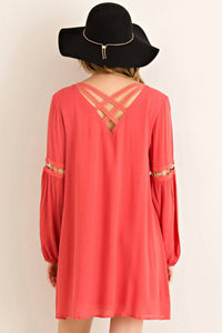 Entro - Long Sleeve With Cutout Details Dress