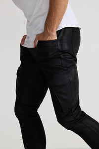 Monfrere - Preston Coated Denim Cargo Pants