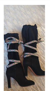 Etro - Women's Multi Woven Lace-Up Suede Boots