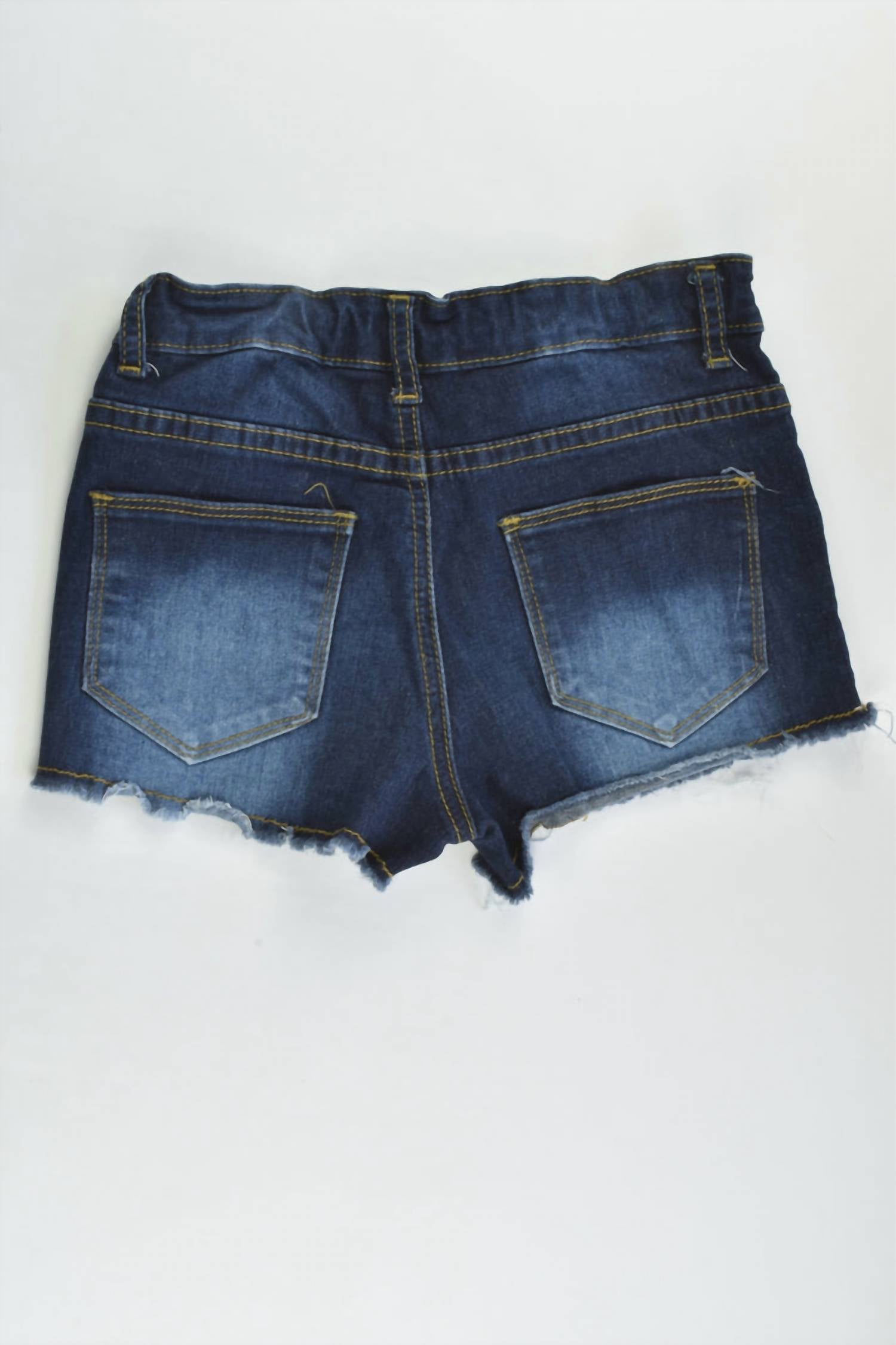 R Cinco Ranch Women's Crochet Lace Shorts in dark wash - women's shorts - detail view