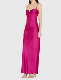 Amanda Uprichard Ira Maxi Dress in pink - women's dress - detail view