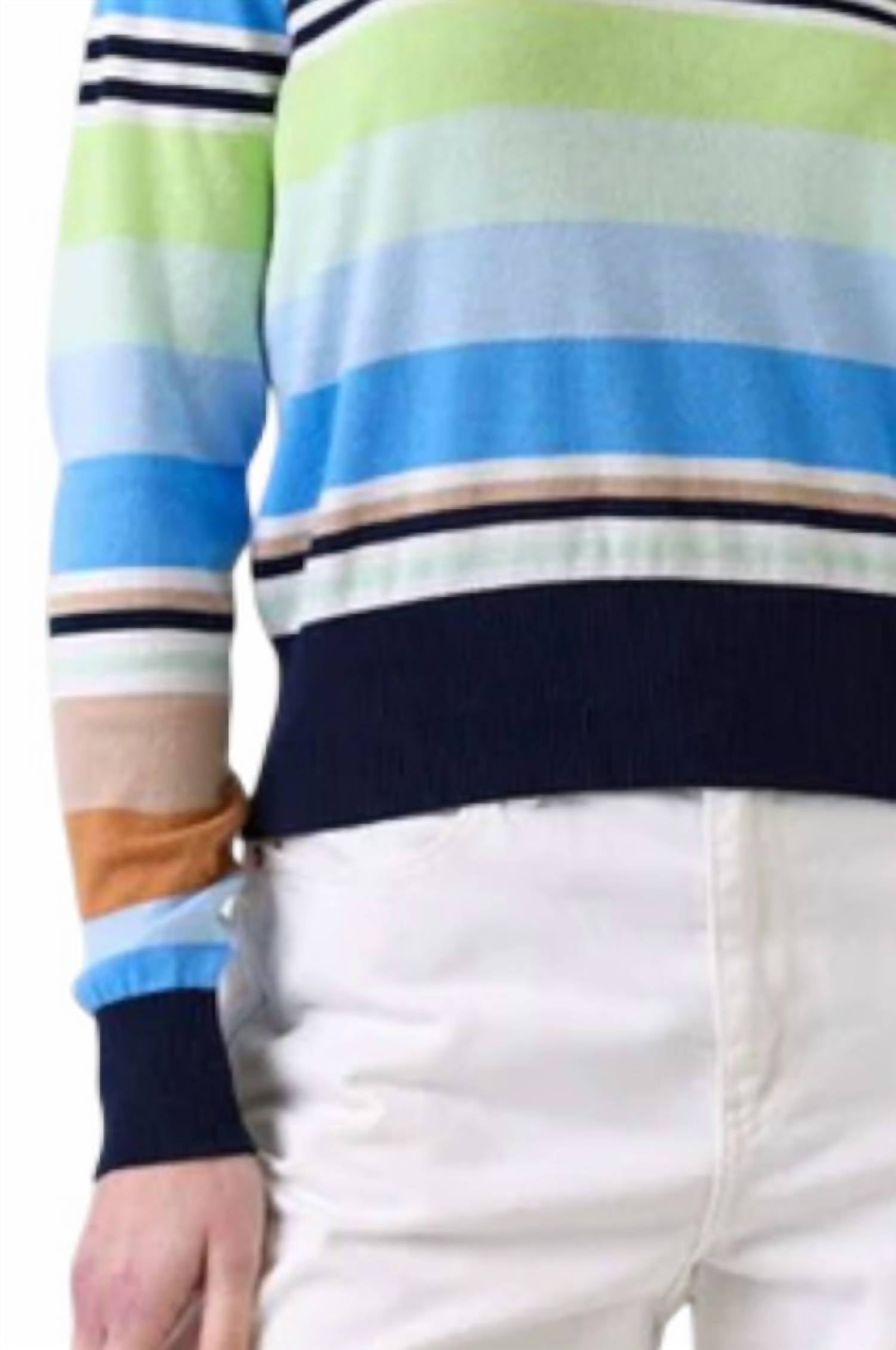 Brodie Cashmere - Ivy Stripe Crew Neck Sweater