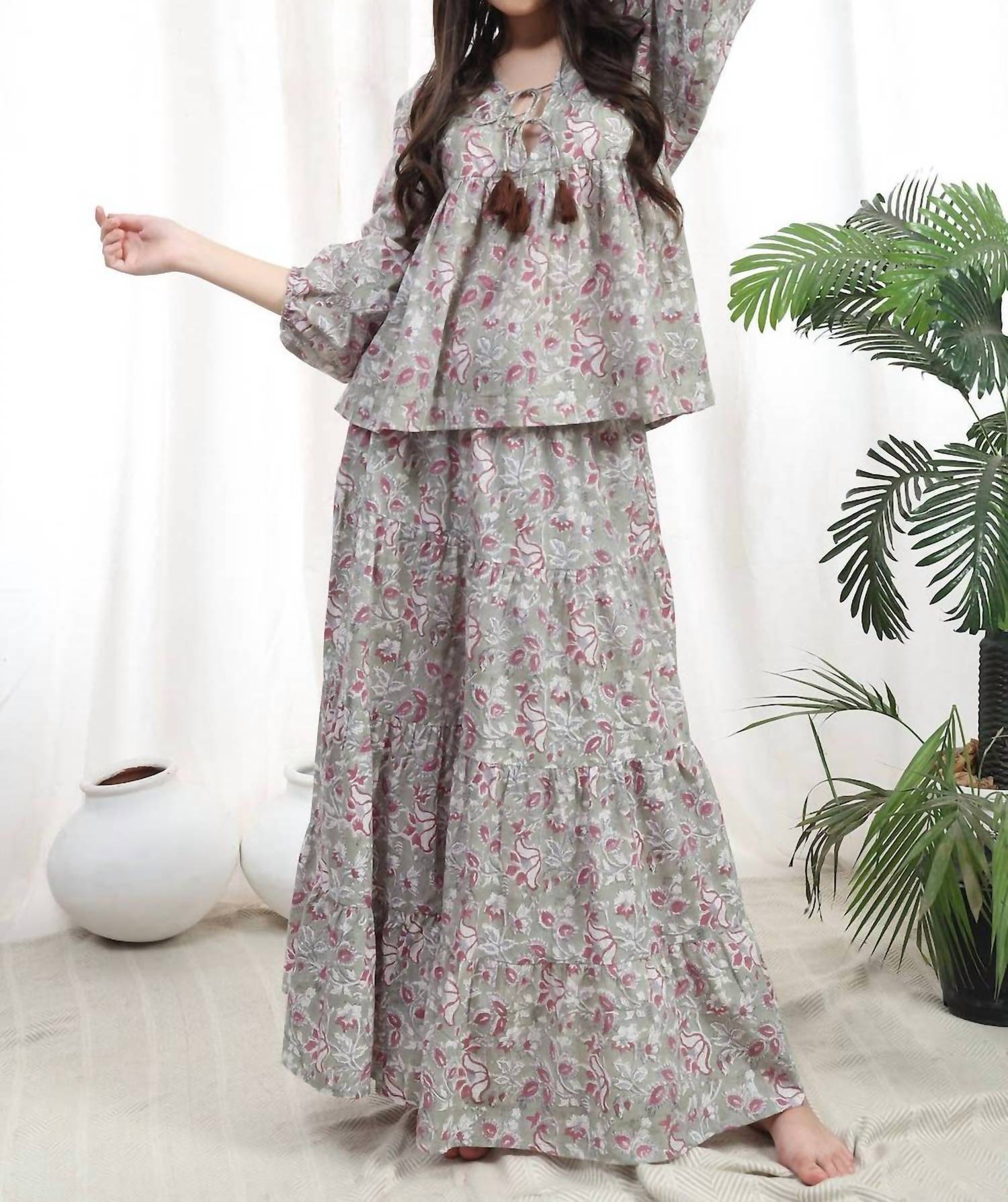The Fox And The Mermaid - Radha Block Printed Cotton Maxi Skirt