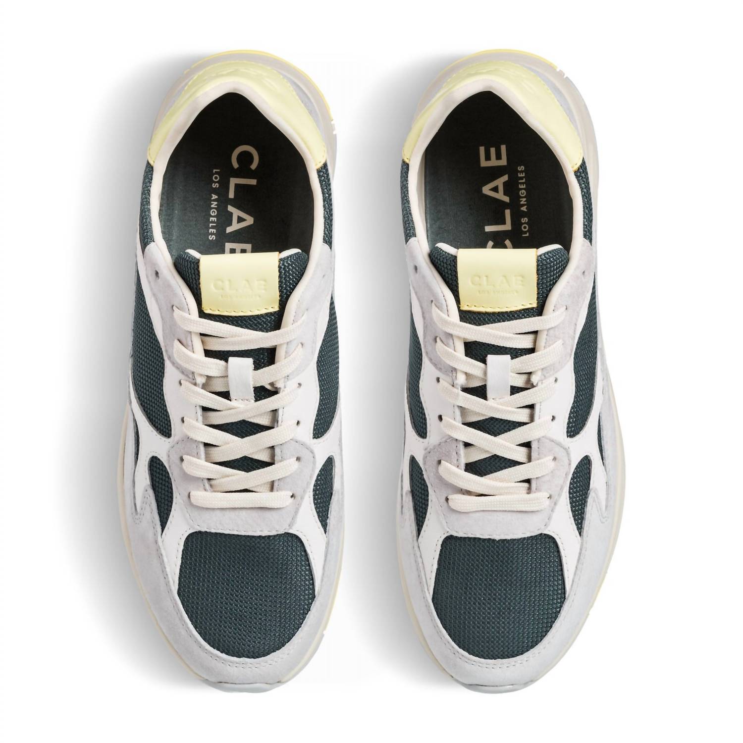 CLAE Men's Zuma Sneakers in quiet grey forest wax yellow - men's sneaker - alternate view