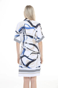 Joseph Ribkoff - Abstract Stripes Tie Front Dress