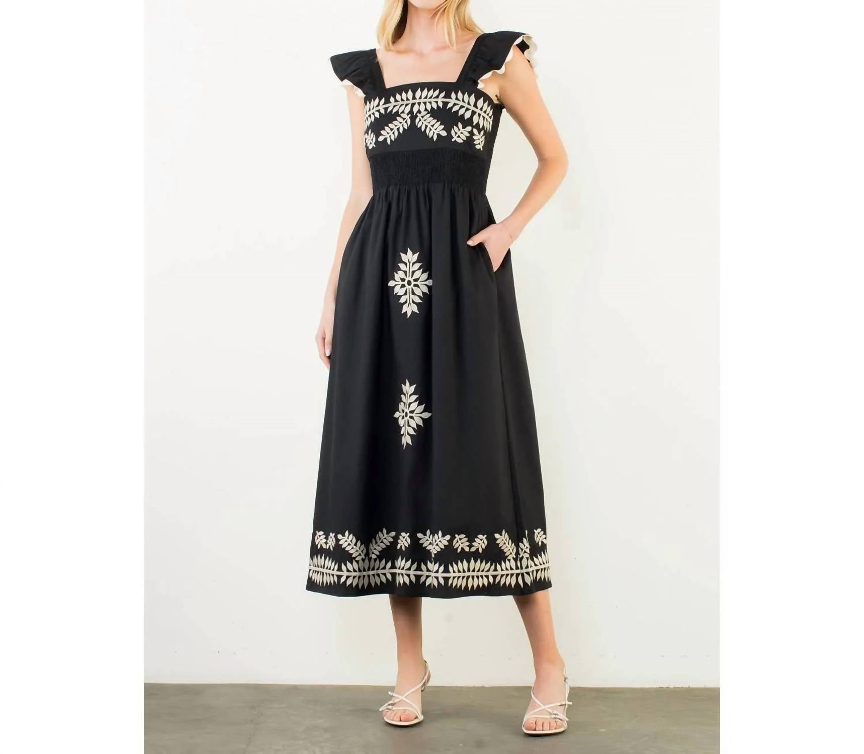 Thml - Shleby Embroidered Midi Dress
