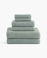 Under The Canopy - Textured Organic Cotton 6-piece Bath Towel Set