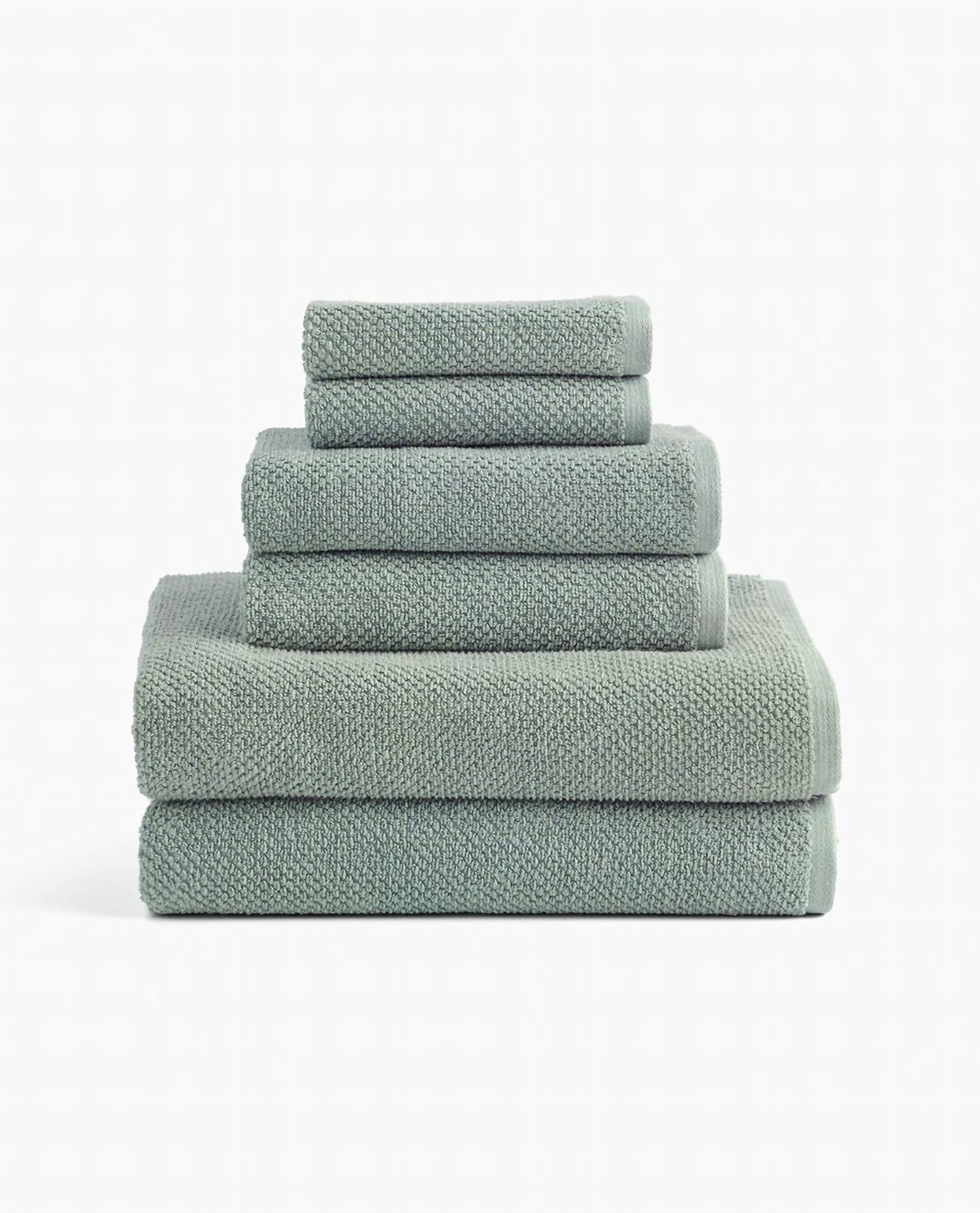 Under The Canopy - Textured Organic Cotton 6-piece Bath Towel Set