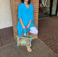 Sea Breeze - Hawaiian Gauze Cowl Neck Tunic Top