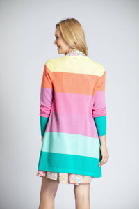 APNY Rainbow Stripe Cardigan in multi - women's cardigan - alternate view