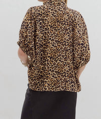 entro Run Wild Blouse in leopard - women's blouse - alternate view