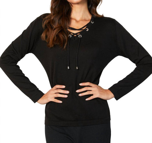 V-Neck Grommet Top