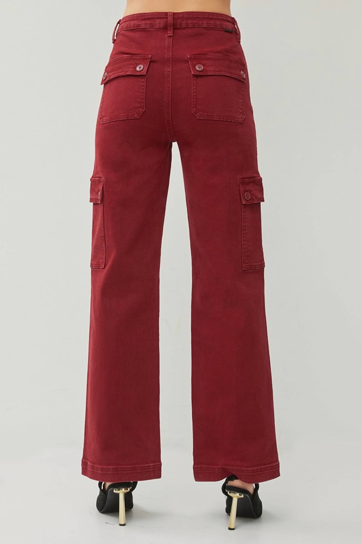 Risen - High Rise Wide Leg Cargo Jeans