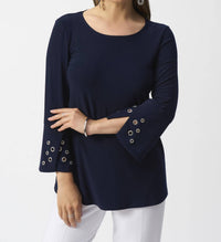 Joseph Ribkoff - Eyelet Flared Top