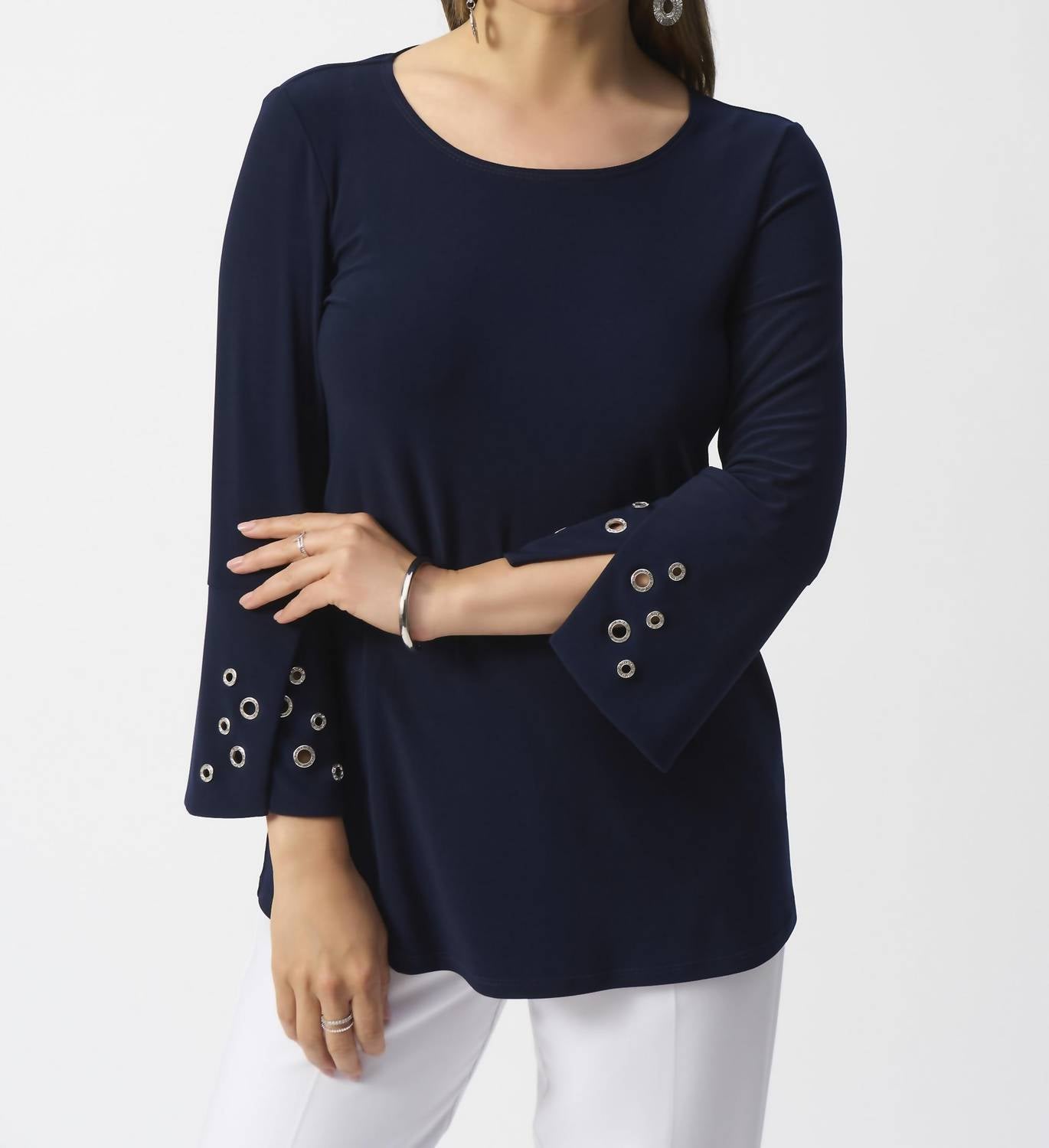 Joseph Ribkoff - Eyelet Flared Top