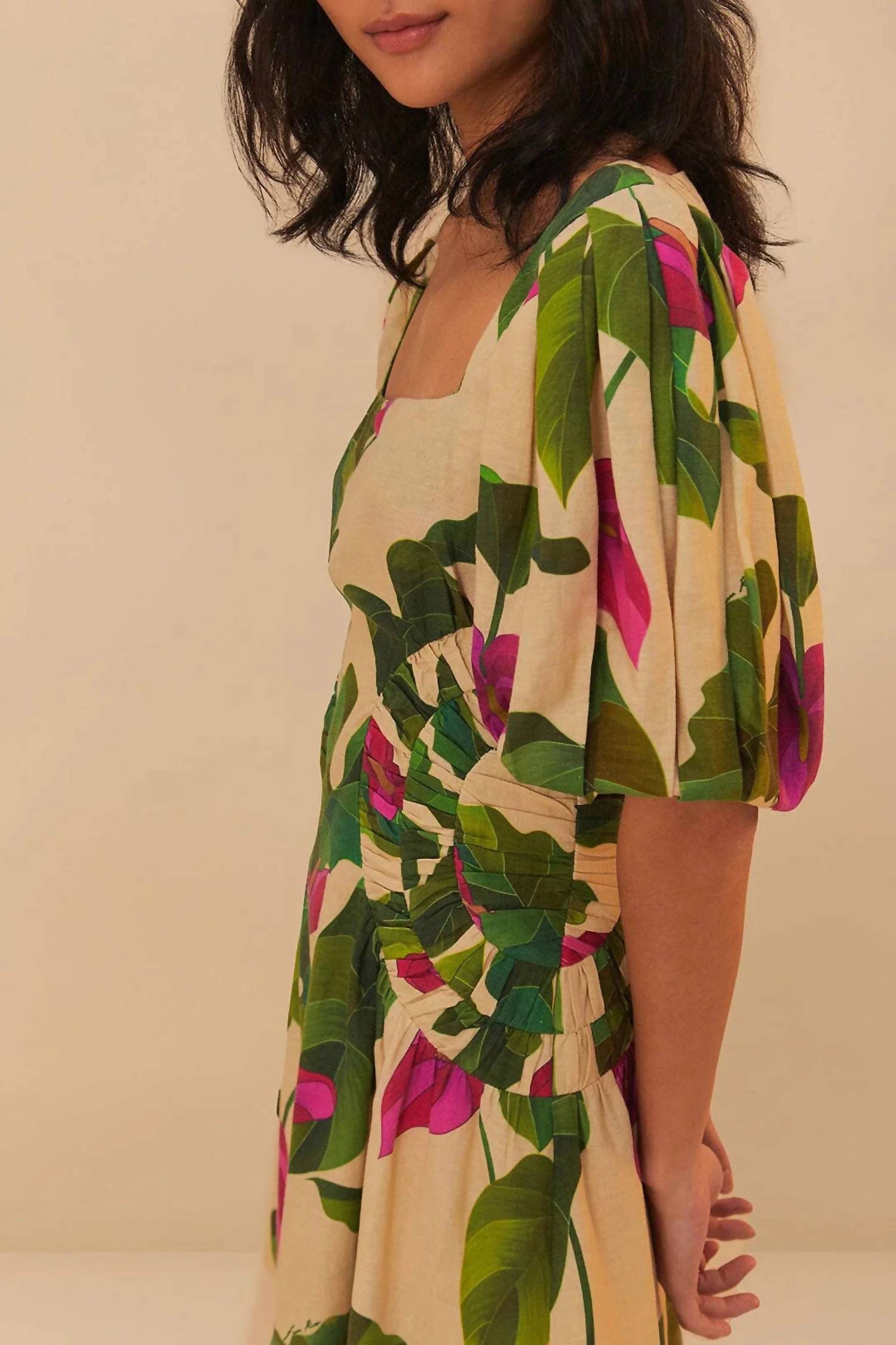 Farm Rio - Short Sleeve Square Neckline Dress
