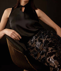 Joseph Ribkoff - Satin Sleeveless Keyhole Top