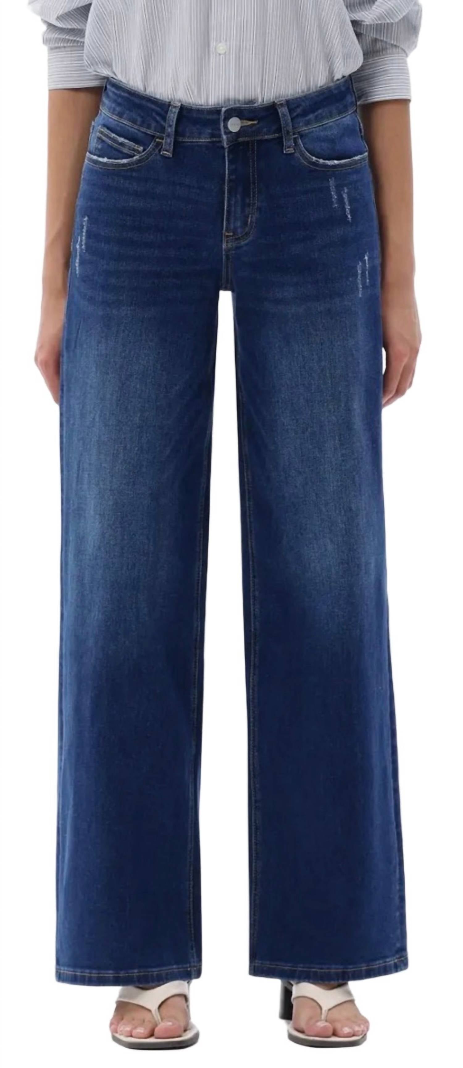 Oneso - Relaxed Distressed Wide Leg Jeans