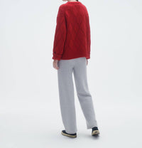 Guest In Residence Wavy Cozy Cashmere Crew Top in residence wavy cozy cashmere crew in true red in true red - women's sweater - view 4