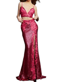 Jovani - Sequin & 3d Floral Gown